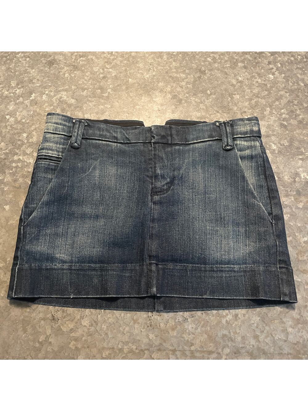 Vintage Y2K Joe's Jeans Dark Denim Mini Skirt 26 USA Jagger Jean Stretch Short